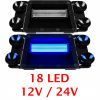 Lampa strobo LED na prísavky 252x116x76 mm, modrá, kamar, LW0053