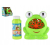 Teddies Bublifuk stroj žába plast 11x13cm na baterie a náplň 2 barvy