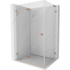 Mexen Lunar-F L, skladací sprchový kút ľavý 90 x 80 cm, 8mm číre sklo, profil medená matná, 836L-090-080-65-00-L