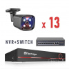 Techage IP – 13 kamerový set 8 MP BULLET-BLI+RB + SWITCH