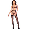 Chilirose - cr 4837 wildcat set bra + stockings + thong leopard XL