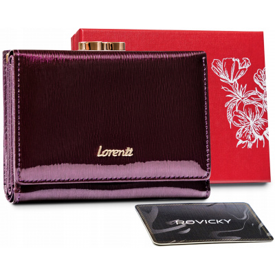 Peňaženka - Lorenti Portfólio Prírodná koža Purple 15-09-sh-RFID-1326 P-Women's Product (Lorenti Dámska kožená peňaženka Ochrana kariet RFID)