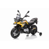 Beneo Elektrická Motorka BMW F850 GS, žltá (Licencované, 12V batéria, EVA mäkké kolesá, 2 x 35W motor,LED Svetlá, Pomocné kolieska)