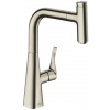 Hansgrohe M71 Drezová batéria M7115-H240 s výsuvnou spŕškou, sBOX, vzhľad nehrdzavejúcej ocele 73802800-HG