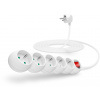 Predlžovací kábel CONNECT IT predlžovací 230V, 5 zásuviek + vypínač, 5m, biely (CI-1284)