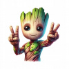 CUKROVÁ TLAČ jedlý obrázok na tortu Cukrová hmota STAR WARS GROOT + TEXT 5
