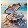 Diamantové maľovanie Norimpex 40x30 cm Mušľa plná pokladov