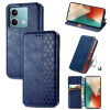 Peňaženkové kožené puzdro Cubic Grid na Xiaomi Redmi Note 13 - Modrá
