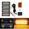 VÝSTRAŽNÉ SVIETIDLÁ STROBOSKOP LED NÚDZOVÉ 4x12 18 REŽIMOV 12V 24V + PILOT