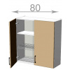 Casarredo CRAFT skrinka s odkvapkávačom 80, WD8092, grafit/dub tabaco