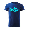 Sablio Tričko s potlačou Fish blue - modré 5XL