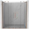 Mexen Velar Duo posúvacie sprchové dvere 180 cm, Priehľadné, kefovaná meď - 871-180-000-02-65