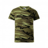 ADLER Detské tričko s krátkym rukávom CAMOUFLAGE, zelené, Varianta maskáčová, Veľkosť 110 cm