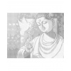 ZUTY Bodkovanie - BUDDHA A HOLUBICA Rámovanie: vypnuté plátno na rám, Rozmer: 80x100 cm