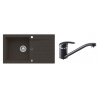 Alveus NIRO 130 SET kuchynský granit. drez so sifón. 75x42 Black + batéria IGA - Black NIRO13091+IGA91