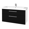 Dreja Umývadlová skrinka Q MAX SZZ2 105 - N01 Biela lesk / Úchytka T03 / M17 Čierna mat