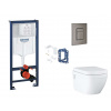 Grohe Rapid SL Set predstenovej inštalácie, klozetu, dosky SoftClose, tlačidla Skate Cosmopolitan a súpravy na vhadzovanie tabliet, kefovaný Hard Graphite SANI11BB5138-GR