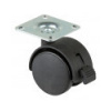 Nábytkové koliesko 50mm čierne s brzdou