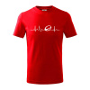 Ekg rugby - Tričko detské bavlnené - 134 cm/8 rokov ( Červená )