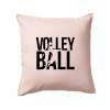 Volleyball nápis - Vankúš 50x50 - 50x50 - Iba poťah ( Svetloružová )