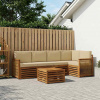 Rohová sofa sada s polštářem 5 pcs Přírodní 3384389
