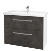 Dreja Umývadlová skrinka BIG INN SZZ2 100 - N01 Biela lesk / Úchytka T01 / D16 Tmavý betón