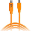 Tether Tools TET-CUC2515-ORG USB-C na 2.0 Micro-B, 4,6m, oranžový