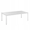 Záhradný stôl, stolík - Záhradný stôl vyrobený z technorattanu 220 x 100 cm biely a (Záhradný stôl vyrobený z technorattanu 220 x 100 cm biely a)