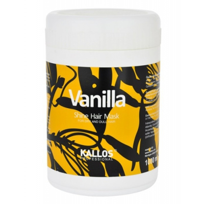 KALLOS Vanilla Shine Hair Mask 1000ml - maska pre suché a pre matné vlasy
