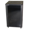 XtendLan 22U/600x600 stojanový, čierny, sklenené dvere, plný chrbát (ECO-22U-66-BLACK-S)