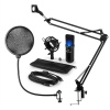 Auna MIC-900B-LED, USB mikrofónová sada V4, čierna, kondenzátorový mikrofón, pop filter, mikrofónové rameno, LED (60001961-V4)