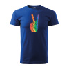 Sablio Tričko s potlačou Love & Peace - modré 4XL