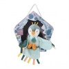 Doudou hudební plyšová hračka ptáček zelený 23 cm DC4047