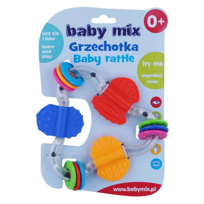BABY MIX Detská hrkálka Baby Mix farebný trojuholník