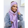 Teplákový VSB set šál + čelenka + rukavice lila fialová, VEĽKOSŤ NOVÉ UNI