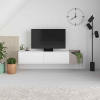 DECORTIE AULOS, TV stolík, biela / svetlá mocca