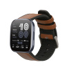 kwmobile řemínek for 22mm Amazfit Bip 6 / Bip 5 Unity / Bip 5 / GTS 3 / Balance 2 / Helio řemínek Watch řemínek - Silikonový and Leather Náhradní Watch Band - Sport Wristband - hnědá / černá