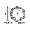 PBR 446043C45T PBR ZADNÉ REŤAZOVÉ KOLESO 4460 43 ( TVRDENÁ OCEĽ ) MV AUGUSTA 800/910/920/989/990/1000 04-16 (REŤAZ 525)