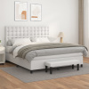 zahrada-XL Boxspring posteľ s matracom biela 180x200 cm umelá koža 3137678
