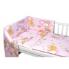 Baby Nellys Mantinel s obliečkami Premium 3D sada Medvedík na rebríku ružový 120 x 90 cm