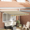 zahrada-XL Manuálna vysúvacia markíza Zelená a žltá 350x250 cm, vidaXL Náhradná tkanina markízy pre rám 3,5x2,5 m Zelená a žltá 3330457