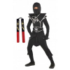 Kostým pre chlapca - Čierne šaty Ninja Scorpion Strieborné svaly (Kostým pre chlapca - Čierne šaty Ninja Scorpion Strieborné svaly)