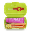 Curaprox Travel Set zubná kefka + CPS medzizubné kefky 2 ks + zubná pasta 10 ml darčeková sada, zelený