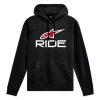 ALPINESTARS mikina RIDE HOODIE 4, ALPINESTARS (černá/bílá/červená) - 2XL