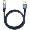 USB 2.0 [1x USB 2.0 zástrčka A - 1x USB 2.0 zástrčka B] 1.00 m modrá pozlacené kontakty Oehlbach USB Plus B