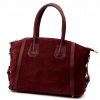 Dámska kožená kabelka cez rameno Luka 26-025 bordovej farby, bočná taška 36 x 25 x 12 cm