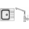 Set Sinks (dřez Star 580 V 0,6 mm, matný + baterie Mix 350 P Chrom - lesklý) ST580VMI350PC