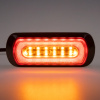 Obrysové červené LED svetlo 12V / 24V - s výstražným oranžovým LED predátorom ECE R65 (132x50x19mm)