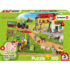 SCHMIDT Puzzle Schleich Farma s predajným stánkom 100 dielikov + figúrka Schleich