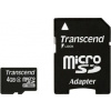 Transcend Micro SDHC karta 4GB Class 4 + Adaptér TS4GUSDHC4